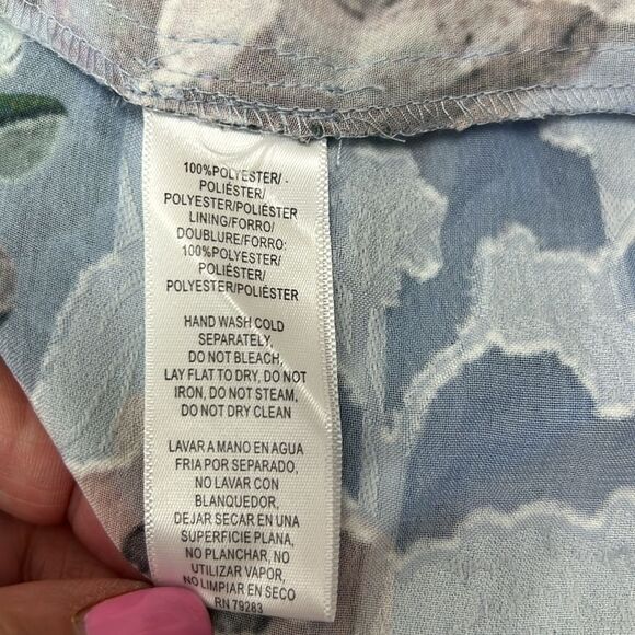 Alex Evenings tiered Asymmetrical hem Blue floral blouse size 3X - Picture 13 of 14